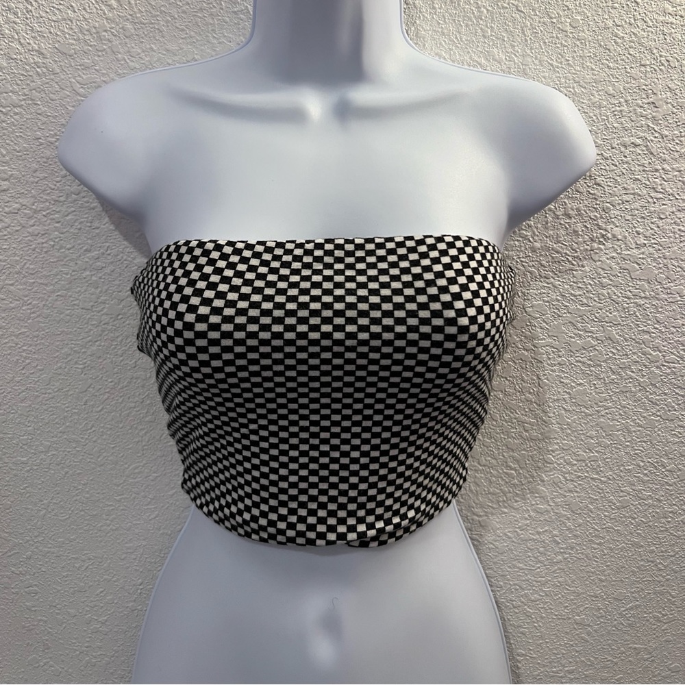checkered tube top